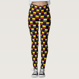 Kontrollerad Colombia Flagga Mönster Leggings