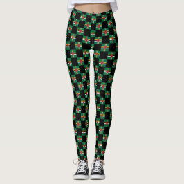 Kontrollerad Dominica Flagga Mönster Leggings