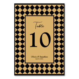 Kontrollerad enkel Modern Black Guld Bröllop Bordsnummer