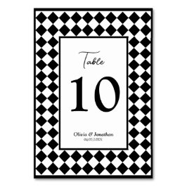 Kontrollerad enkel Modern Black White Bröllop Bordsnummer