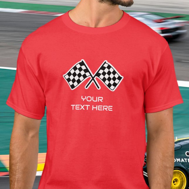 Kontrollerad Flagga Car Bike Tävla Red T Shirt (Skapare uppladdad)