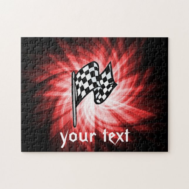 Kontrollerad Flagga; röd Pussel (Horisontell)