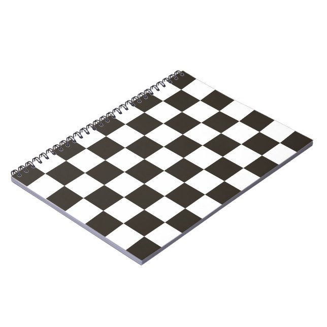 Kontrollerad Flagga (svartvitt) (Checker Mönster) Anteckningsbok (Vänstra Sidan)
