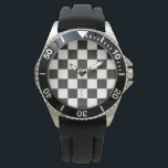 Kontrollerad Flagga (svartvitt) (Checker Mönster) Armbandsur<br><div class="desc">Den här konstruktionen har en svartvit flagga som vanligtvis används i motorisk tävla för att ange avsluta. Flagga förknippas ofta med vinnaren av tävling, eftersom de är de första som kör förbi den kontrollerade flagga. Mönster kan också ses som påverkat av en schackbräda som används för att spela strategiska spel...</div>