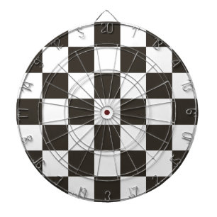 Kontrollerad Flagga (svartvitt) (Checker Mönster) Darttavla