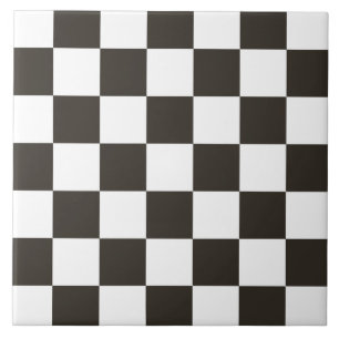 Kontrollerad Flagga (svartvitt) (Checker Mönster) Kakelplatta