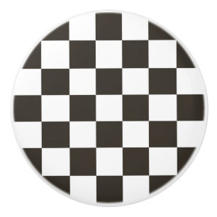 Kontrollerad Flagga (svartvitt) (Checker Mönster) Knopp