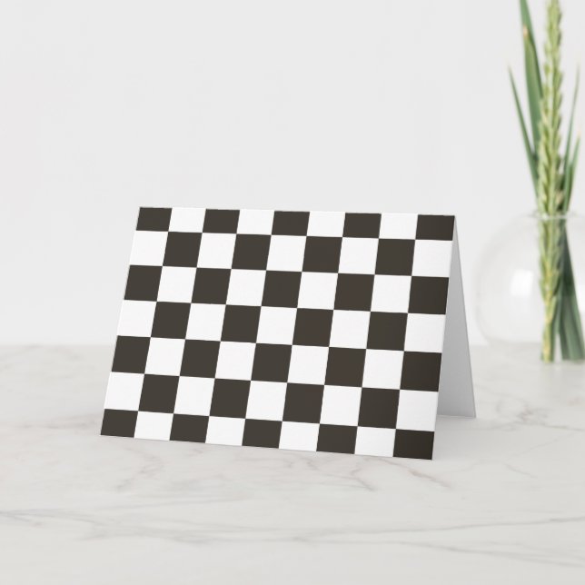 Kontrollerad Flagga (svartvitt) (Checker Mönster) Kort (Framsida)