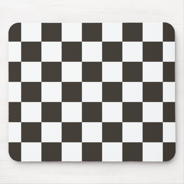 Kontrollerad Flagga (svartvitt) (Checker Mönster) Musmatta (Framsidan)