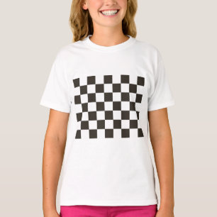Kontrollerad Flagga (svartvitt) (Checker Mönster) T Shirt