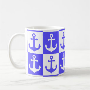Kontrollerad Frakt Anchor Mönster - Ocean Blue Kaffemugg
