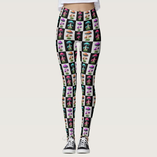 Kontrollerad geometrisk svamp leggings (Framsida)