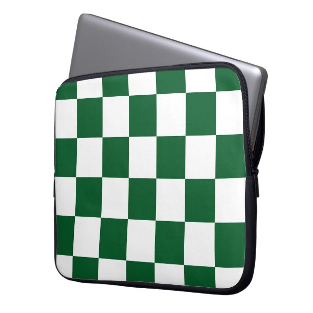 Kontrollerad Grönt och vitt Laptop Sleeve (Framsidan Vänster)
