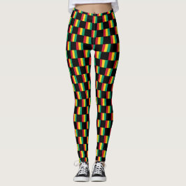 Kontrollerad Guinea Flagga Mönster Leggings