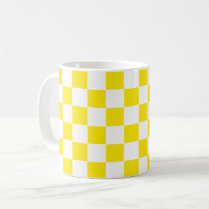 Kontrollerad gult och vitt kaffemugg