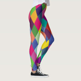 Kontrollerad Harlequin Rainbow Colorful Leggings
