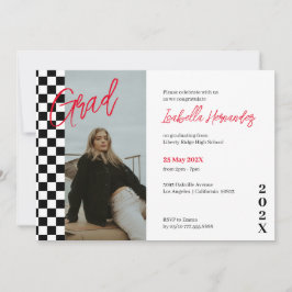 Kontrollerad inbjudan till svart och röd studenten