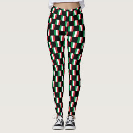 Kontrollerad Italien Flagga Mönster Leggings