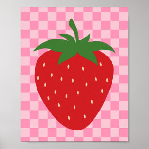Kontrollerad jordgubbsfrukt, Rosa och rött Poster