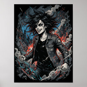 Kontrollerad Kaos Punk Tjej Urban Grunge Rebel A Poster