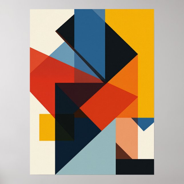 Kontrollerad Kaotisk Rutnäts Geometrisk Abstrakt K Poster (Framsidan)