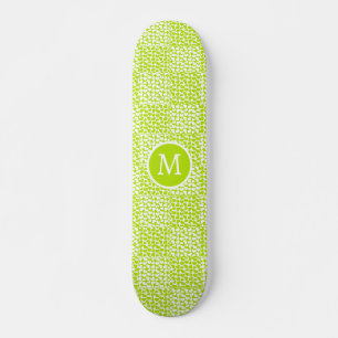 Kontrollerad Kärlek i Lime Green och White Monogra Mini Skateboard Bräda 18,5 Cm
