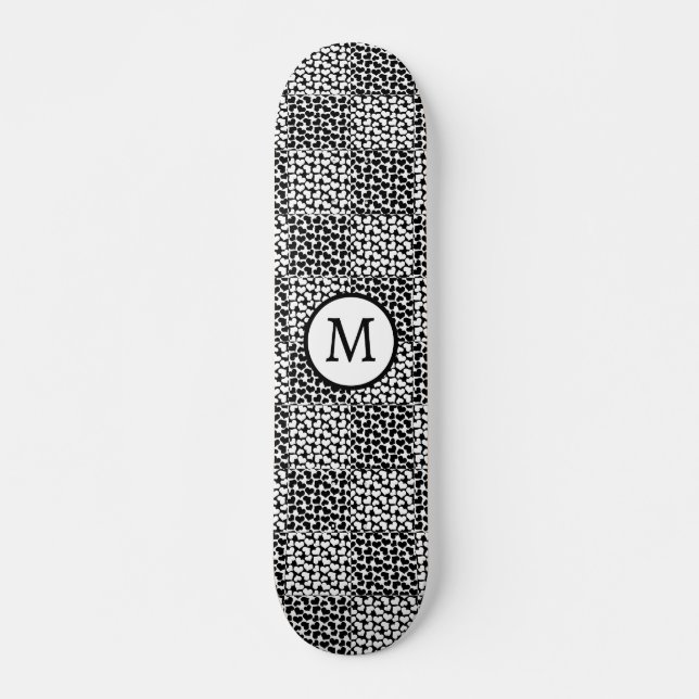 Kontrollerad Kärlek i svartvitt Mini Skateboard Bräda 18,5 Cm (Framsida)