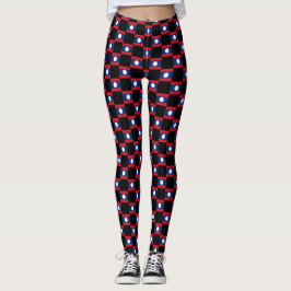 Kontrollerad Laos Flagga Mönster Leggings