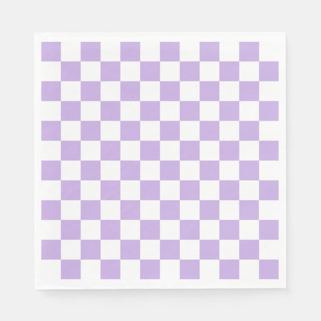 Kontrollerad lavender och vit pappersservett (Framsidan)
