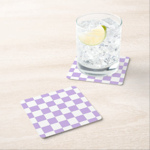 Kontrollerad lavender och vit underlägg papper kvadrat