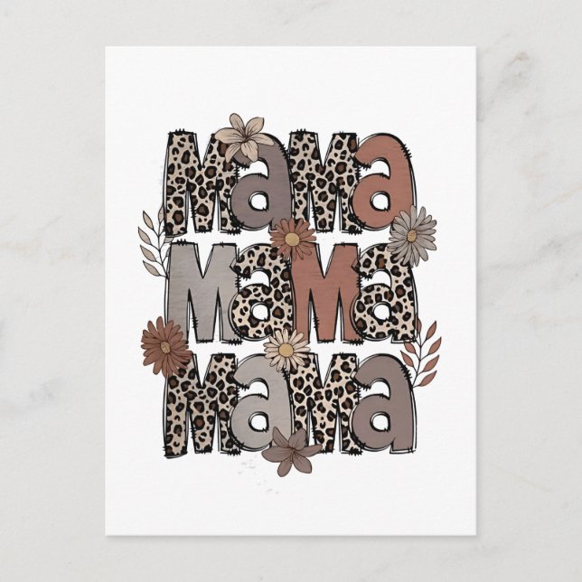 Kontrollerad Leopard Tävling Funny Mamma Tävling M Helg Vykort (Framsida)