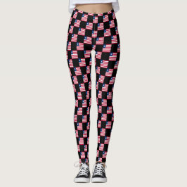 Kontrollerad Liberia Flagga Mönster Leggings