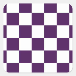 Kontrollerad Lila och vit Fyrkantigt Klistermärke