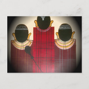 Kontrollerad Maasai-familjen Porträtt Vykort