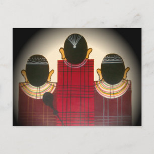 Kontrollerad Maasai-familjen Porträtt Vykort