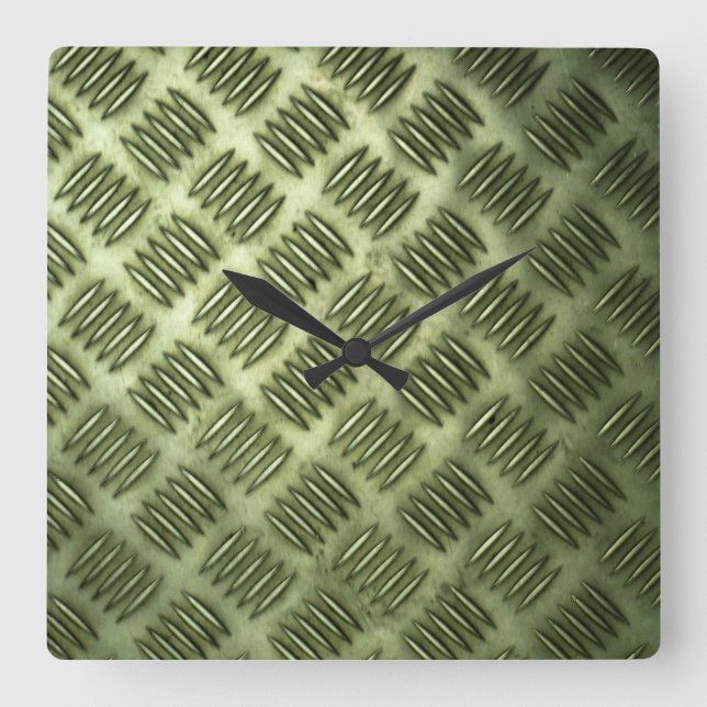 Kontrollerad Metall Steel Flooring Diagonal Strukt Fyrkantig Klocka (Framsida)