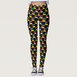 Kontrollerad Moçambique Flagga Mönster Leggings
