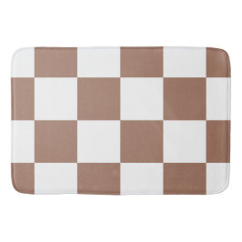 Kontrollerad Mönster i White och Mocha Mousse Badrumsmatta