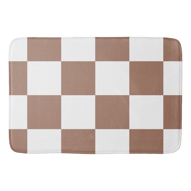 Kontrollerad Mönster i White och Mocha Mousse Badrumsmatta (Framsidan)