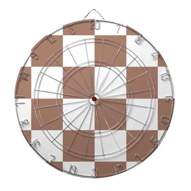 Kontrollerad Mönster i White och Mocha Mousse Darttavla (Framsidan)