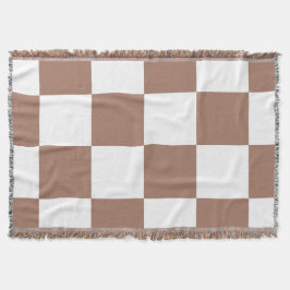 Kontrollerad Mönster i White och Mocha Mousse Filt