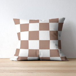 Kontrollerad Mönster i White och Mocha Mousse Kudde