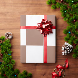 Kontrollerad Mönster i White och Mocha Mousse Presentpapper