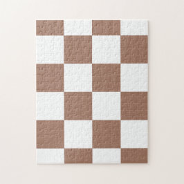 Kontrollerad Mönster i White och Mocha Mousse Pussel