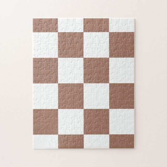 Kontrollerad Mönster i White och Mocha Mousse Pussel (Vertikal)