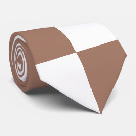 Kontrollerad Mönster i White och Mocha Mousse Slips