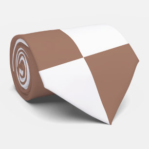 Kontrollerad Mönster i White och Mocha Mousse Slips