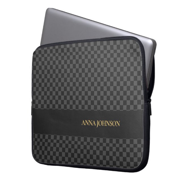 Kontrollerad Mönster Personlig Namn Laptop Fodral (Framsidan Vänster)