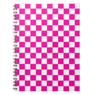 Kontrollerad Neon Rosa och White Anteckningsbok