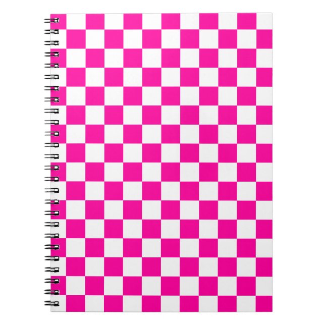 Kontrollerad Neon Rosa och White Anteckningsbok (Framsidan)